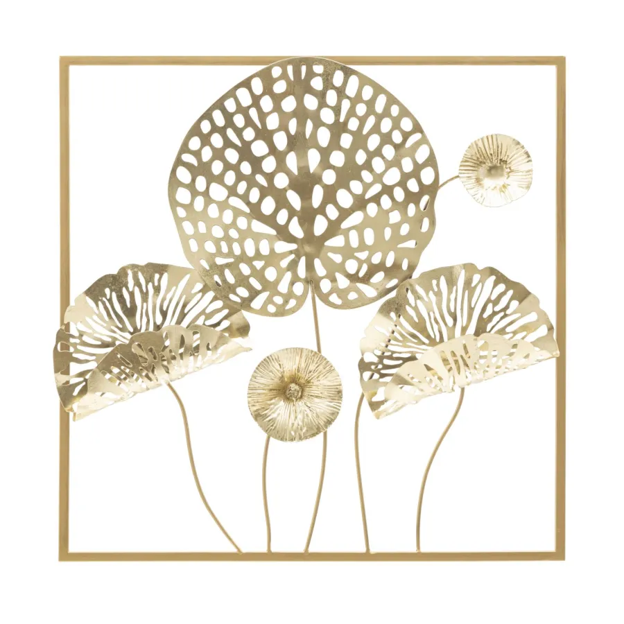 PANEL ŻELAZNY ZŁOTE KWIATY 50X5X50 cm